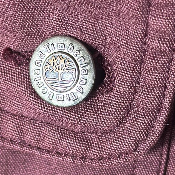 Timberland Weathergear Mens Burgundy Canvas Barn Chore Coat Jacket Size L Large - Picture 4 of 13